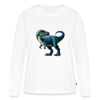 Géant Mammifère Dino T-Rex - T-shirt manches longues Premium bio Femme - blanc - Devant - Julia (174cm)