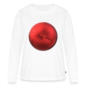 Sphère rouge - T-shirt manches longues Premium bio Femme - blanc - Devant - Julia (174cm)