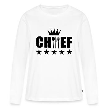 Chef Chef - T-shirt manches longues Premium bio Femme - blanc - Devant - Julia (174cm)