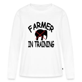 Bauer - Frauen Premium Bio Langarmshirt - Weiß - Vorne - Julia (174cm)