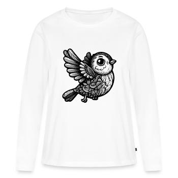 Melodische Singvogel-Gelassenheit - Frauen Premium Bio Langarmshirt - Weiß - Vorne - Julia (174cm)