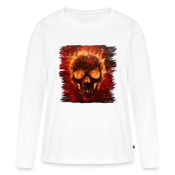 Une peinture personnalisée est une œuvre d’art roulante - T-shirt manches longues Premium bio Femme - blanc - Devant - Julia (174cm)