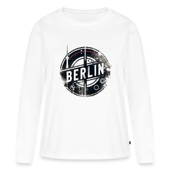 Berlin Grunge Design Alexanderplatz Berlin Ours - T-shirt manches longues Premium bio Femme - blanc - Devant - Julia (174cm)