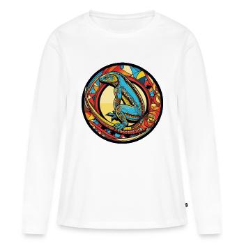 echse comic - Frauen Premium Bio Langarmshirt - Weiß - Vorne - Julia (174cm)