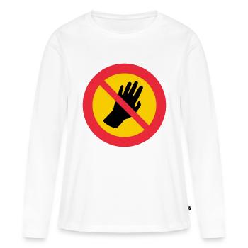 S’il te plaît, ne me touche pas - Autisme - Asperger - T-shirt manches longues Premium bio Femme - blanc - Devant - Julia (174cm)