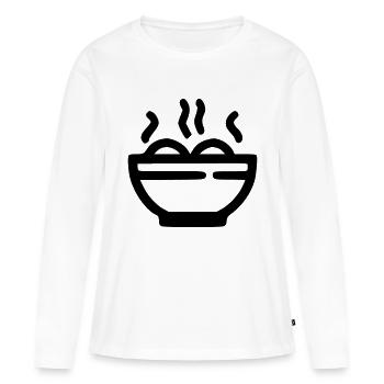 Ramen soupe - T-shirt manches longues Premium bio Femme - blanc - Devant - Julia (174cm)