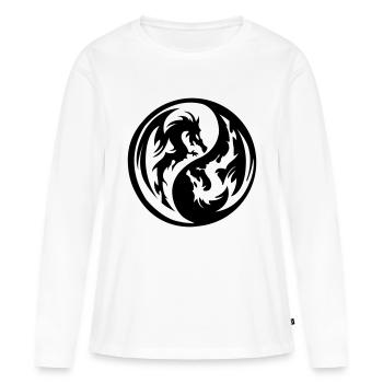 Dragon Ying Yans - T-shirt manches longues Premium bio Femme - blanc - Devant - Julia (174cm)