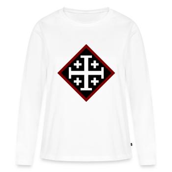 Croix de Jérusalem - T-shirt manches longues Premium bio Femme - blanc - Devant - Julia (174cm)