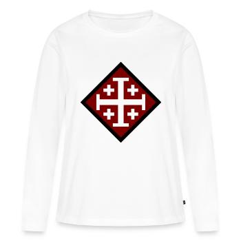 Croix de Jérusalem - T-shirt manches longues Premium bio Femme - blanc - Devant - Julia (174cm)