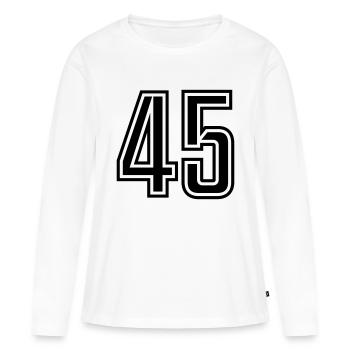 45 - T-shirt manches longues Premium bio Femme - blanc - Devant - Julia (174cm)