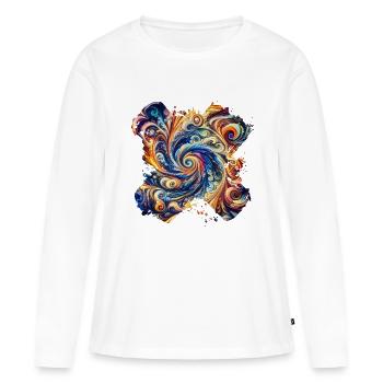 Lebendiger abstrakter Wirbel - Frauen Premium Bio Langarmshirt - Weiß - Vorne - Julia (174cm)