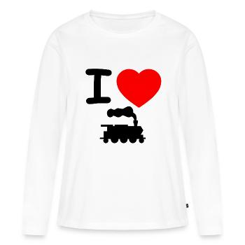 Locomotive à vapeur - T-shirt manches longues Premium bio Femme - blanc - Devant - Julia (174cm)