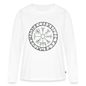 Boussole Viking - T-shirt manches longues Premium bio Femme - blanc - Devant - Julia (174cm)