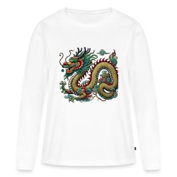 Dragon China - Frauen Premium Bio Langarmshirt - Weiß - Vorne - Julia (174cm)