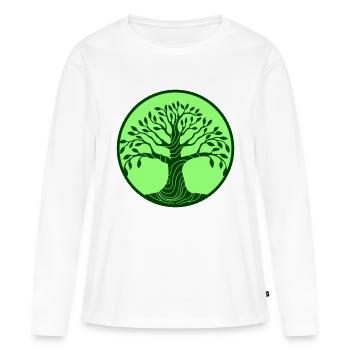 arbre - T-shirt manches longues Premium bio Femme - blanc - Devant - Julia (174cm)