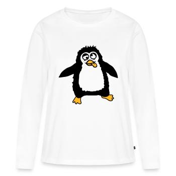 Penguin baby looks confused dazed crazy cute - Women's Premium Organic Long Sleeve Shirt - white - Front - Julia (174cm)