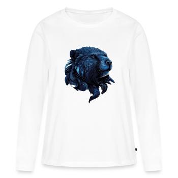 Design "Frostwächter der Schatten" - Frauen Premium Bio Langarmshirt - Weiß - Vorne - Julia (174cm)