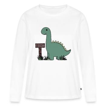 Dino Leon - Frauen Premium Bio Langarmshirt - Weiß - Vorne - Julia (174cm)