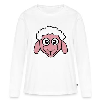 Sheep Face Head Cute Cute Lamb Cool Comic - Women's Premium Organic Long Sleeve Shirt - white - Front - Julia (174cm)