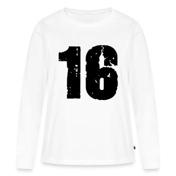 16 - T-shirt manches longues Premium bio Femme - blanc - Devant - Julia (174cm)