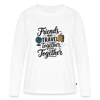 Friends Together adevnture citation de voyage texte art - T-shirt manches longues Premium bio Femme - blanc - Devant - Julia (174cm)
