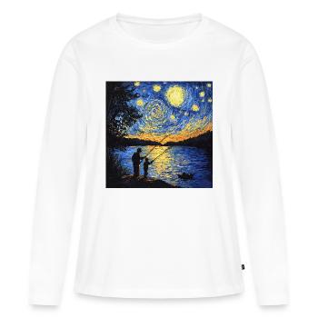 Pêcheur Van Gogh - T-shirt manches longues Premium bio Femme - blanc - Devant - Julia (174cm)