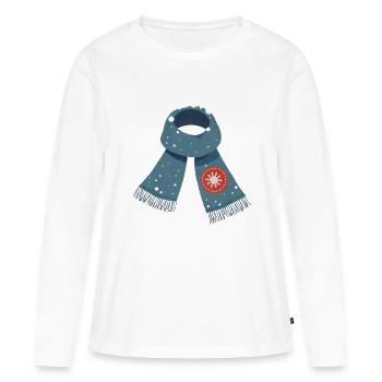 Schal - Frauen Premium Bio Langarmshirt - Weiß - Vorne - Julia (174cm)