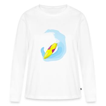 Planche de surf - T-shirt manches longues Premium bio Femme - blanc - Devant - Julia (174cm)