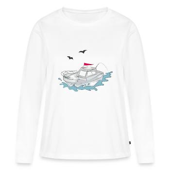 Fun Yacht - Frauen Premium Bio Langarmshirt - Weiß - Vorne - Julia (174cm)