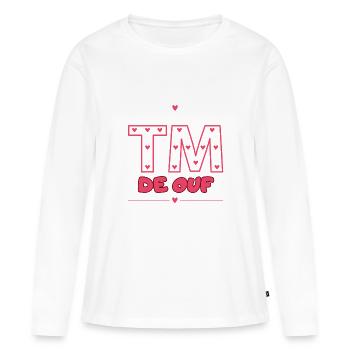 TM DE OUF - T-shirt manches longues Premium bio Femme - blanc - Devant - Julia (174cm)