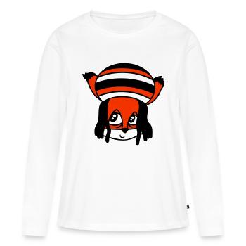 Fox Raggae Jamaica Hat Rasta Curls Chill Hat - T-shirt manches longues Premium bio Femme - blanc - Devant - Julia (174cm)