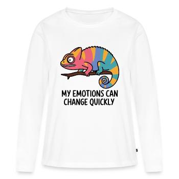 Émotions caméléon colorées - T-shirt manches longues Premium bio Femme - blanc - Devant - Julia (174cm)