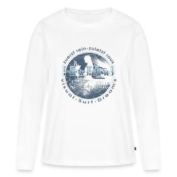 Rêve de surf visuel - T-shirt manches longues Premium bio Femme - blanc - Devant - Julia (174cm)