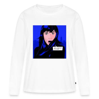 FANTÔME DU PASSÉ - T-shirt manches longues Premium bio Femme - blanc - Devant - Julia (174cm)