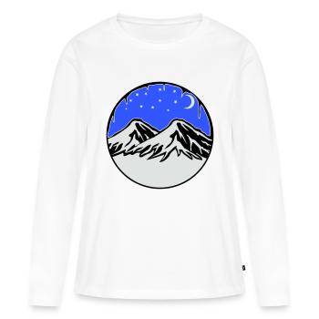 Ciel étoilé montagnes - T-shirt manches longues Premium bio Femme - blanc - Devant - Julia (174cm)