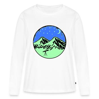 Télescope des montagnes du ciel étoilé - T-shirt manches longues Premium bio Femme - blanc - Devant - Julia (174cm)