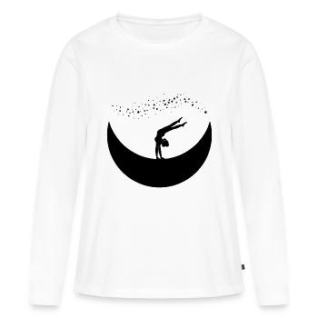 Trendy girl print, cute print - Women's Premium Organic Long Sleeve Shirt - white - Front - Julia (174cm)
