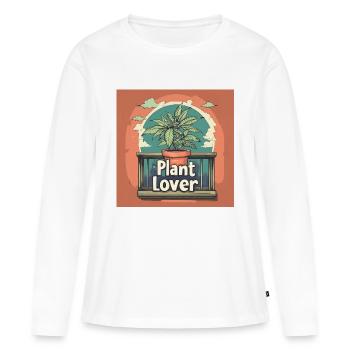 Amateur de canabis - T-shirt manches longues Premium bio Femme - blanc - Devant - Julia (174cm)