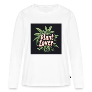 Amateur de canabis - T-shirt manches longues Premium bio Femme - blanc - Devant - Julia (174cm)