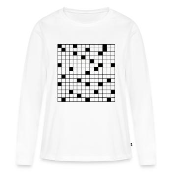 Mots croisés DIY - T-shirt manches longues Premium bio Femme - blanc - Devant - Julia (174cm)