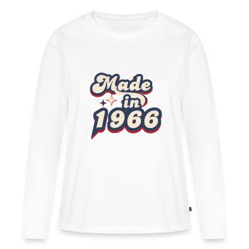 Hergestellt im Jahr 1966 Retro - Frauen Premium Bio Langarmshirt - Weiß - Vorne - Julia (174cm)