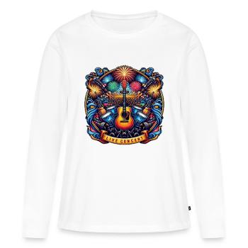 Live Concert Logo - Frauen Premium Bio Langarmshirt - Weiß - Vorne - Julia (174cm)