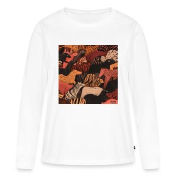 Diversité brillante - T-shirt manches longues Premium bio Femme - blanc - Devant - Julia (174cm)
