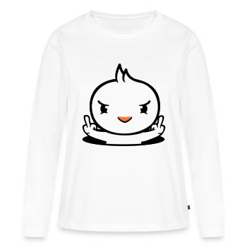 oiseau mal trou inférieur majeur montrer mauvais garçon - T-shirt manches longues Premium bio Femme - blanc - Devant - Julia (174cm)