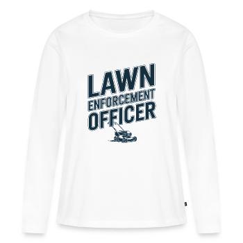 Agent d’application de la loi sur les pelouses - T-shirt manches longues Premium bio Femme - blanc - Devant - Julia (174cm)
