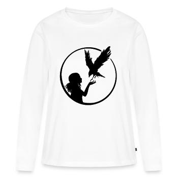 Maedchen Vogel - Frauen Premium Bio Langarmshirt - Weiß - Vorne - Julia (174cm)