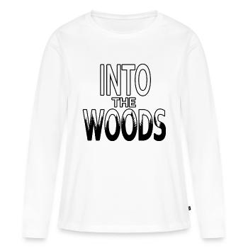 Dans les bois Texte Art. La forêt dans les mots. - T-shirt manches longues Premium bio Femme - blanc - Devant - Julia (174cm)