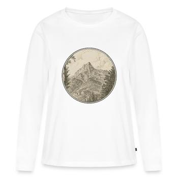 Sommet majestueux - T-shirt manches longues Premium bio Femme - blanc - Devant - Julia (174cm)