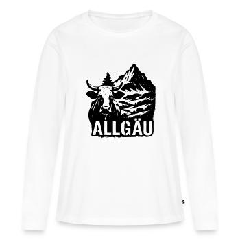 Montagnes de l’Allgäu avec vache - T-shirt manches longues Premium bio Femme - blanc - Devant - Julia (174cm)