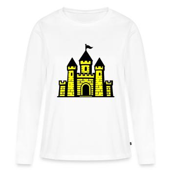 Château Moyen Âge Château - T-shirt manches longues Premium bio Femme - blanc - Devant - Julia (174cm)